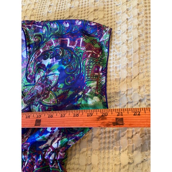 Becca Swimsuit Coverup Size XS-S Sheer Purple Green Elastic Waist Stylish Sexy! - Picture 9 of 12